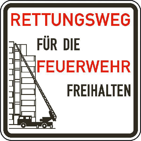 Rettungsweg für die Feuerwehr freihalten