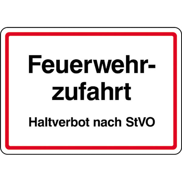 Schild Feuerwehrzufahrt Haltverbot nach StVO 50 cm x 35 cm