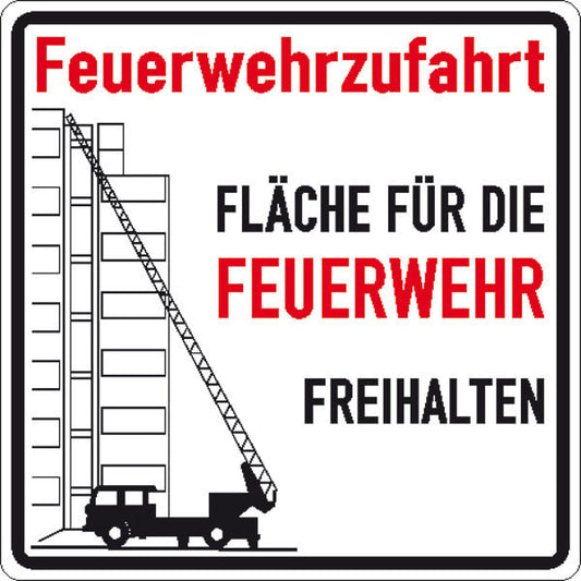 Feuerwehrzufahrt Fläche für die Feuerwehr freihalten