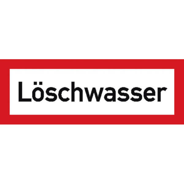 Feuerwehrzeichen nach DIN 4066 mit Text Löschwasser