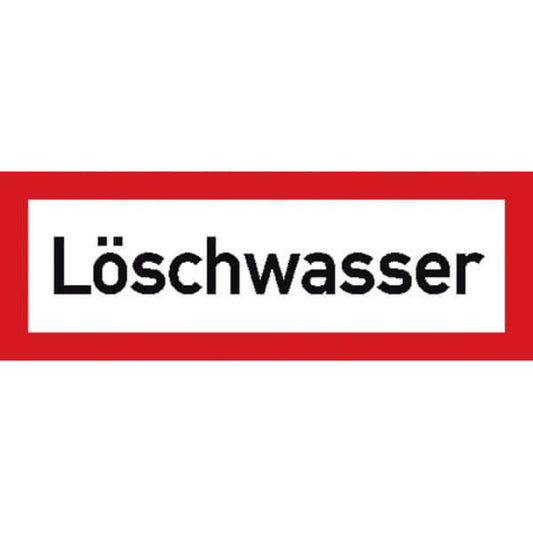 Feuerwehrzeichen nach DIN 4066 mit Text Löschwasser