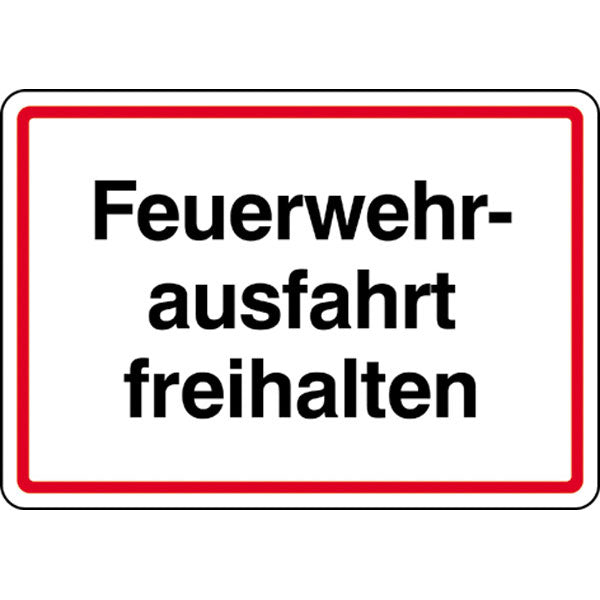 Schild Feuerwehrausfahrt freihalten 50 cm x 35 cm