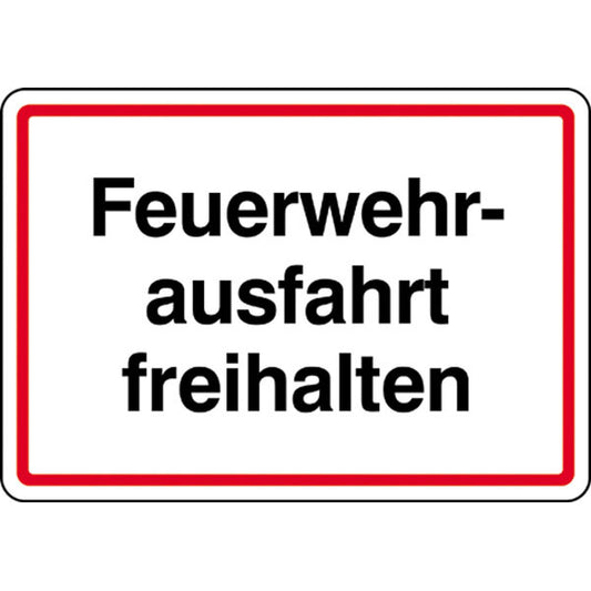 Schild Feuerwehrausfahrt freihalten 50 cm x 35 cm