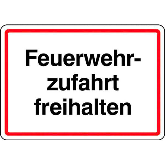 Schild Feuerwehrzufahrt freihalten 50 cm x 35 cm