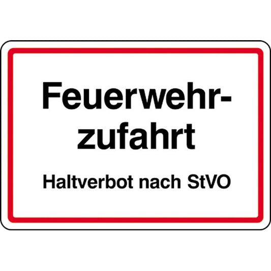 Schild Feuerwehrzufahrt Haltverbot nach StVO 50 cm x 35 cm