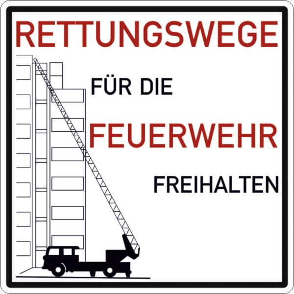 Rettungswege für die Feuerwehr freihalten